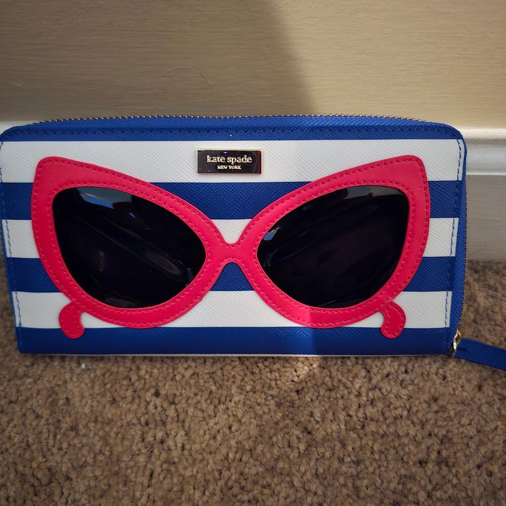 KATE SPADE Make A Splash Neda Sunglasses Wallet Zip Around
